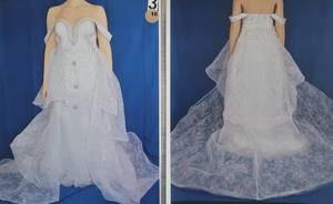 lot 22 image: NEW WEDDING DRESS IN STYLE, DESIGN, AND COLOR SHOWN. SIZE 16.