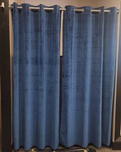 lot 539 image: CURTAIN PANELS AND ROD AS SHOWN.