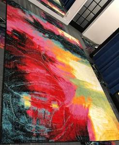 lot 64 image: LARGE SPLASH RUG IN STYLE, DESIGN, COLOR SHOWN. APPROX. 9 FT 2 X 12 FT 5.
