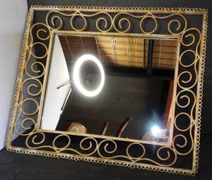 lot 17 image: ORNATE METAL FRAMED WALL MIRROR - APPROX 18 X 24
