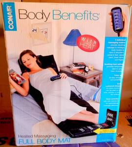 lot 24 image: Conair Body Benefits Heated Massaging Full Body Mat In Box - $$
