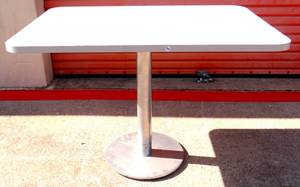 lot 86 image: RESTAURANT STYLE TABLE (29 X 43) WITH METAL BASE