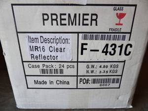 lot 125 image: FULL BOX (24) PREMIER MR16 CLEAR REFLECTORS F-431C