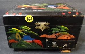lot 161 image: ASIAN THEMED INLAY MUSIC JEWELRY BOX
