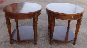 lot 179 image: BIG $ ITEM - DREXEL HERITAGE Francesca Collection Italian Provincial End Tables (2x$)
