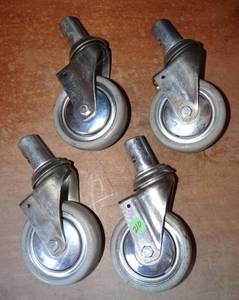 lot 210 image: NEW SOLID RUBBER CASTER WHEELS $$
