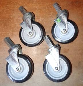 lot 219 image: Big $ Item - Large Brand New Solid Rubber Caster Wheels