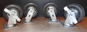 lot 227 image: BIG $ ITEM -  Large Superior Air Tire Caster Wheels w Brakes