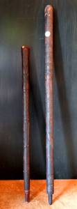 lot 244 image: VINTAGE AFRICAN 2 PIECE HAND CARVED WALKING STICK