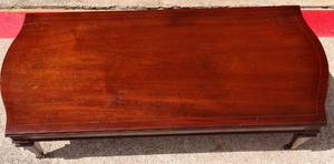 lot 269 image: MUST SEE MID CENTURY MODERN GORGEOUS VINTAGE COFFEE TABLE CAST IRON CASTER WHEELS AND GREAT PATINA 
