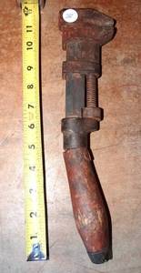 lot 281 image: BIG $ ITEM - VERY RARE ANTIQUE MONKEY WRENCH