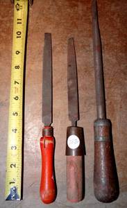 lot 282 image: ASSORTMENT OF VINTAGE FILES WITH WOOD HANDLES