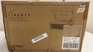 lot 7 image: Victrola The Liberty Music Center w Record Player, Bluetooth Speaker