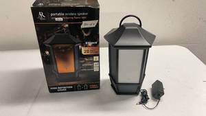 lot 26 image: Acoustic Research Portable Wireless Speakers w LED Flickering Flame