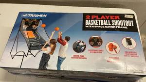 lot 101 image: Triumph 2 Player Basketball Shootout w Space Saver Frame