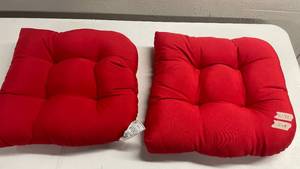 lot 143 image: Red Blazing Needle Chair Cushion 18x18 (Lot of 2)