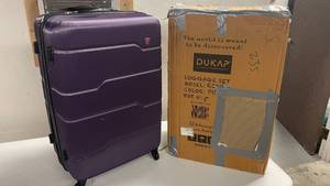 lot 160 image: Dukap 1pc Purple Large Luggage w 4 Wheels & TSA lock built in