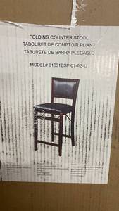 lot 174 image: Linon Folding Counter Stool Chair (In Box)