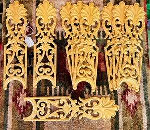 lot 73 image: 9 Carved Wood Embellishment -Made in Italy