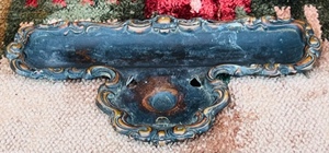 lot 92 image: Antique Brass Pen and Inkwell Tray