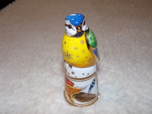 lot 125 image: Royal Worcester Connoisseur Collection Blue Tit Candle Snuffer 1999 England