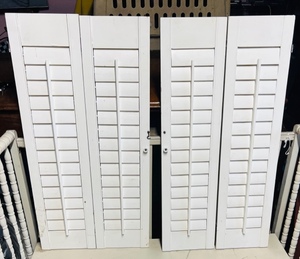 lot 22 image: Pair of 36x18 White Inside Window Shutters