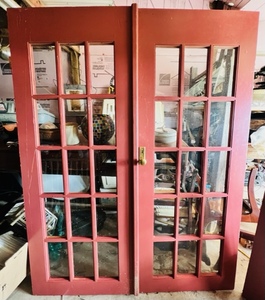lot 24 image: 76.5x60.5 French Doors with Brass Hardware