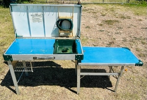 lot 34 image: Portable Fold-up Aluminum Camp Table Game Table W Detachable Sink(See all pictures)