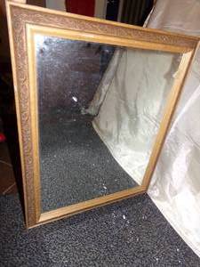 lot 205 image: Vines & Roses Engraved Wooden Framed Mirror Made in Mexico 28 x 24