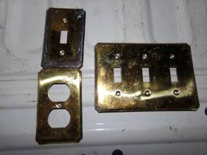 lot 235 image: Brass Outlet Covers & Light Switch Cover