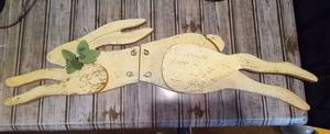 lot 244 image: Painted Wooden Rabbit Wall Art