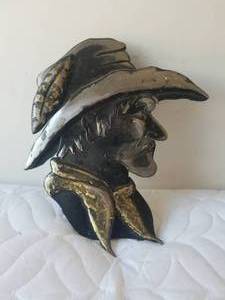 lot 11 image: Large and Heavy metal cowboy wall hanger