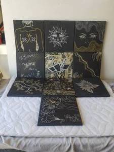 lot 94 image: Selection of 10 custom paintings