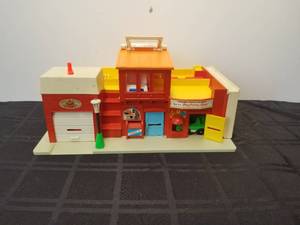 lot 169 image: Vintage Fisher Price village with accessories