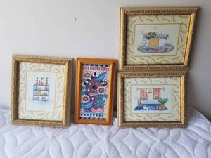 lot 262 image: Selection of framed home decor.
