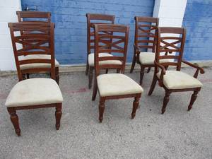 lot 105 image: LOT Of 6-Dining Room Chairs, Including 2-Armchairs