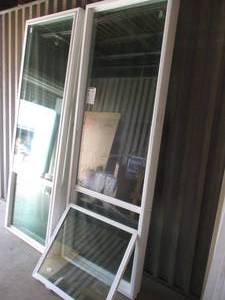 lot 81 image: 4-35 x 99-H, Never Installed-Like New Windows With Vinyl Frame, No Screens, Note  X The Money