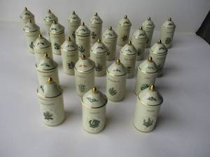 lot 48 image: LENOX-1992-Collectable Called The Lenox Spice Garden- Hand crafted fine porcelain, 24 count complete spice jar set.
