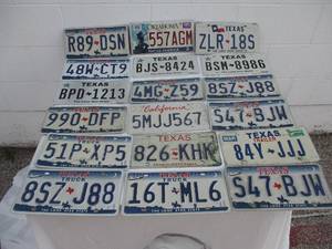 lot 37 image: Mixed Lot Of 18-CraftersCollectors Automotive License Plates, Note X the money