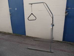 lot 56 image: Metal Fixed Medical Overhead Trapeze, Adjustable Height,  About 30-W x Up To 64-H