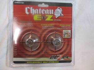 lot 152 image: 5-NEW-Packs-CHATEAU STORAGE LOCK- E-Z Locking #C4802-EZ Twin Pack Locks With 2-Keys Ea.(10-Locks) 5 X Money