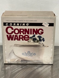 lot 95 image: NEW in Box Corningware 3Qt3L Covered Casserole - Blue Cornflower 1984 A-3