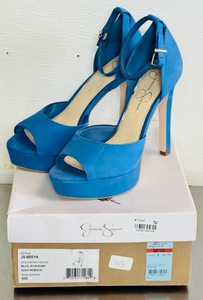lot 116 image: Pair of Blue Jean Baby, Style JS-Beeyo Size 8M High Heel Shoes