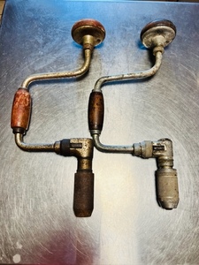 lot 133 image: 2 Vintage Hand-Operated Drills (Stanley 92306-10inchMillers Falls 732-10inch)