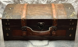 lot 145 image: 15x10.5x6.5 Hobby Lobby Wooden Treasure Chest