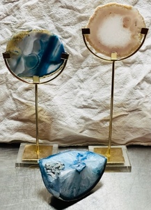 lot 149 image: Lot of 3 Geodes - Two wStands ( 11 &amp 9 )