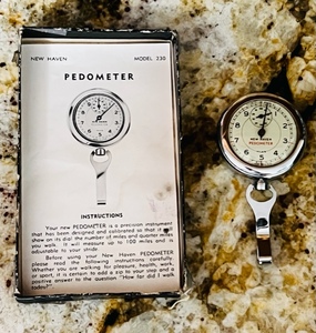 lot 159 image: Vintage New Haven Pedometer wBelt Clip Model 230