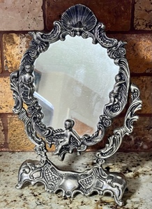 lot 170 image: 12 34 Ornate Silver Plated Mirror