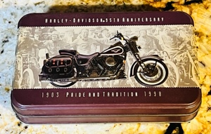 lot 189 image: Harley-Davison 95th Anniversary Card Set and Collectible Tin