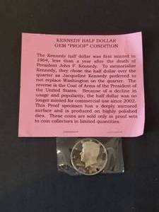 lot 34 image: Kennedy Half Dollar Gem Proof Condition - only sold in proof sets